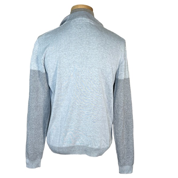 Dark Black Men’s Gray 1/4 Zip Cotton Blend Sweater Size Large EUC - Picture 6 of 12